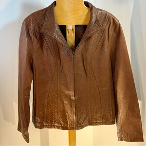 a.n.a Brown Vintage Leather Jacket